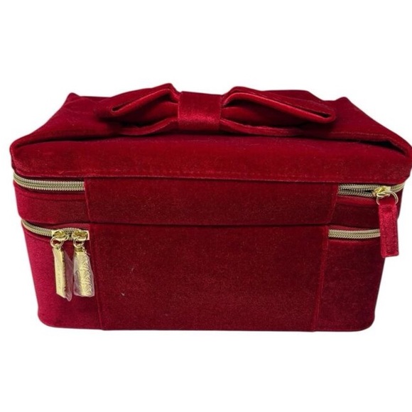 Estée Lauder Makeup Cosmetic Red Velvet Weekend/Travel Bag/ Train Case - Picture 6 of 15